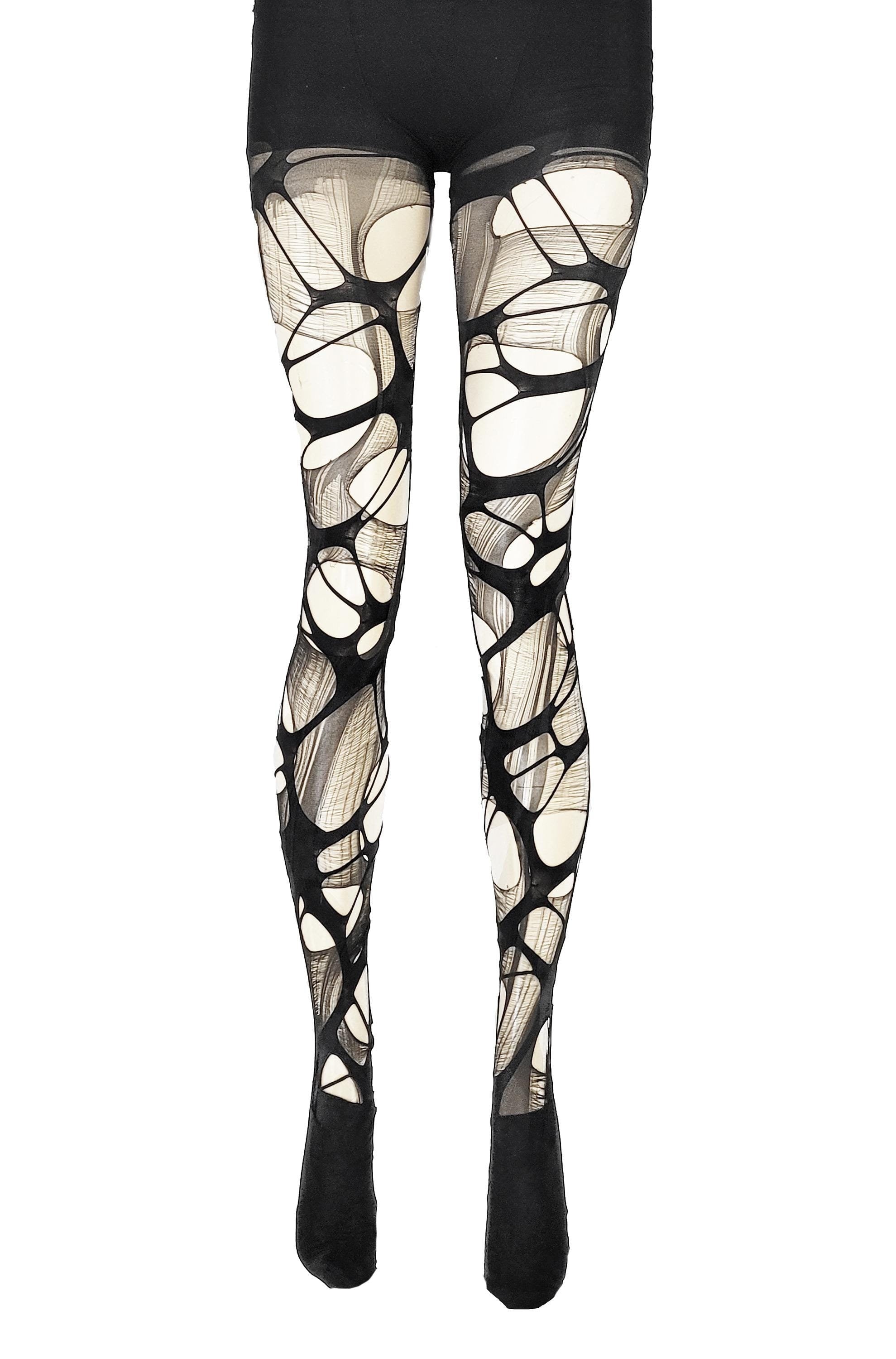 Zombie tear Black ripped tights Agoraphobix