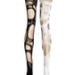 Distressed goth tights with  fishnet