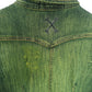 green denim fitted denim shirt concert shirt | chambray shirt 90s grunge shirt grunge denim shirt festival shirt | Upcycled denim