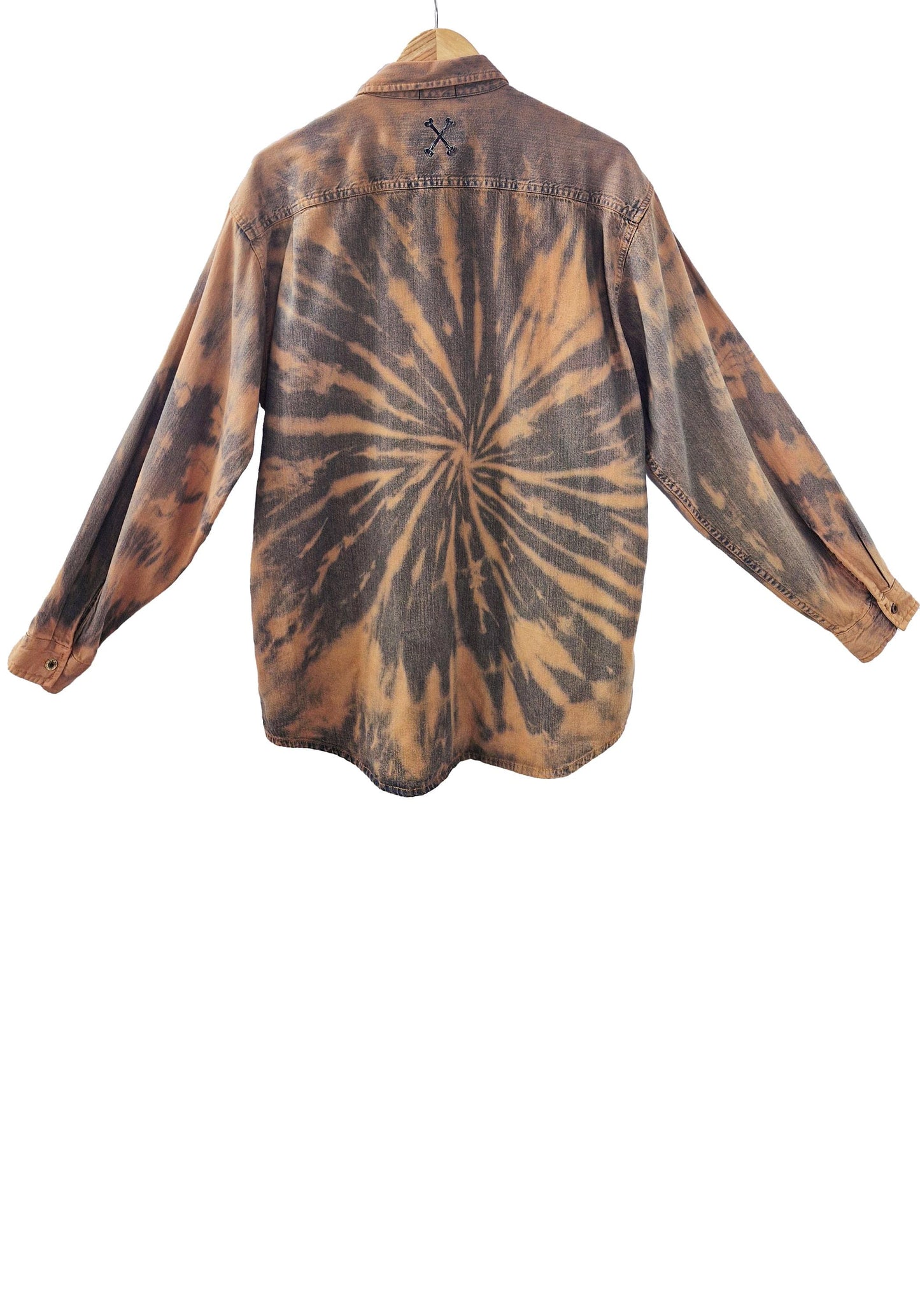 brown jeans tie dye jean shirt vintage levis shirt brown jacket | upcycled denim shirt | jeans shirt | Upcycled clothing | Size L