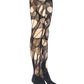 Brown black lace tights torn tights floral lace fishnet tights Halloween tights patterned tights goth tights fishnet stockings gothic tights