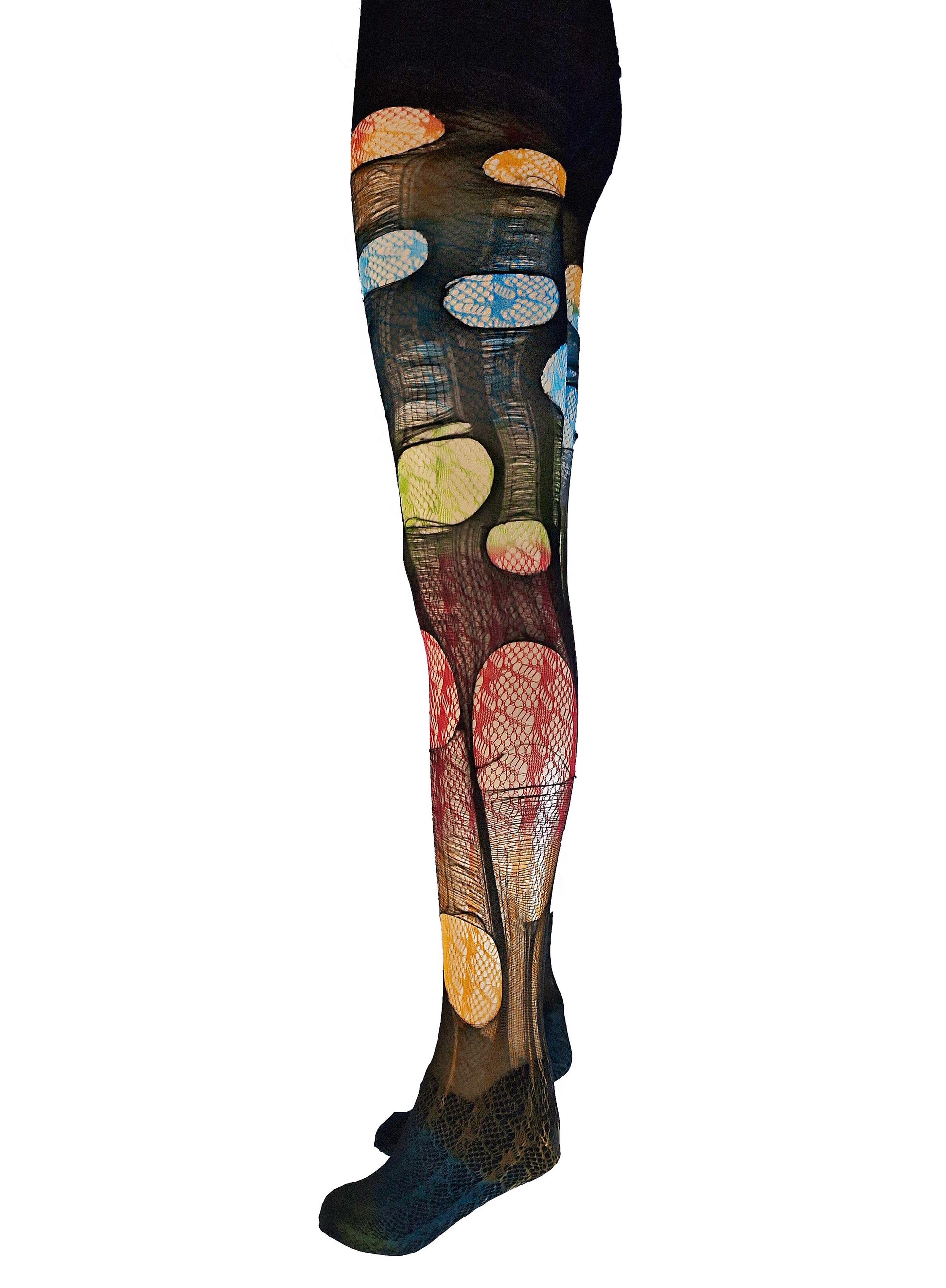 tie dye lace tights floral lace rainbow tie dye funky tights torn tights fishnet tights patterned tights fishnet stockings colorful tights