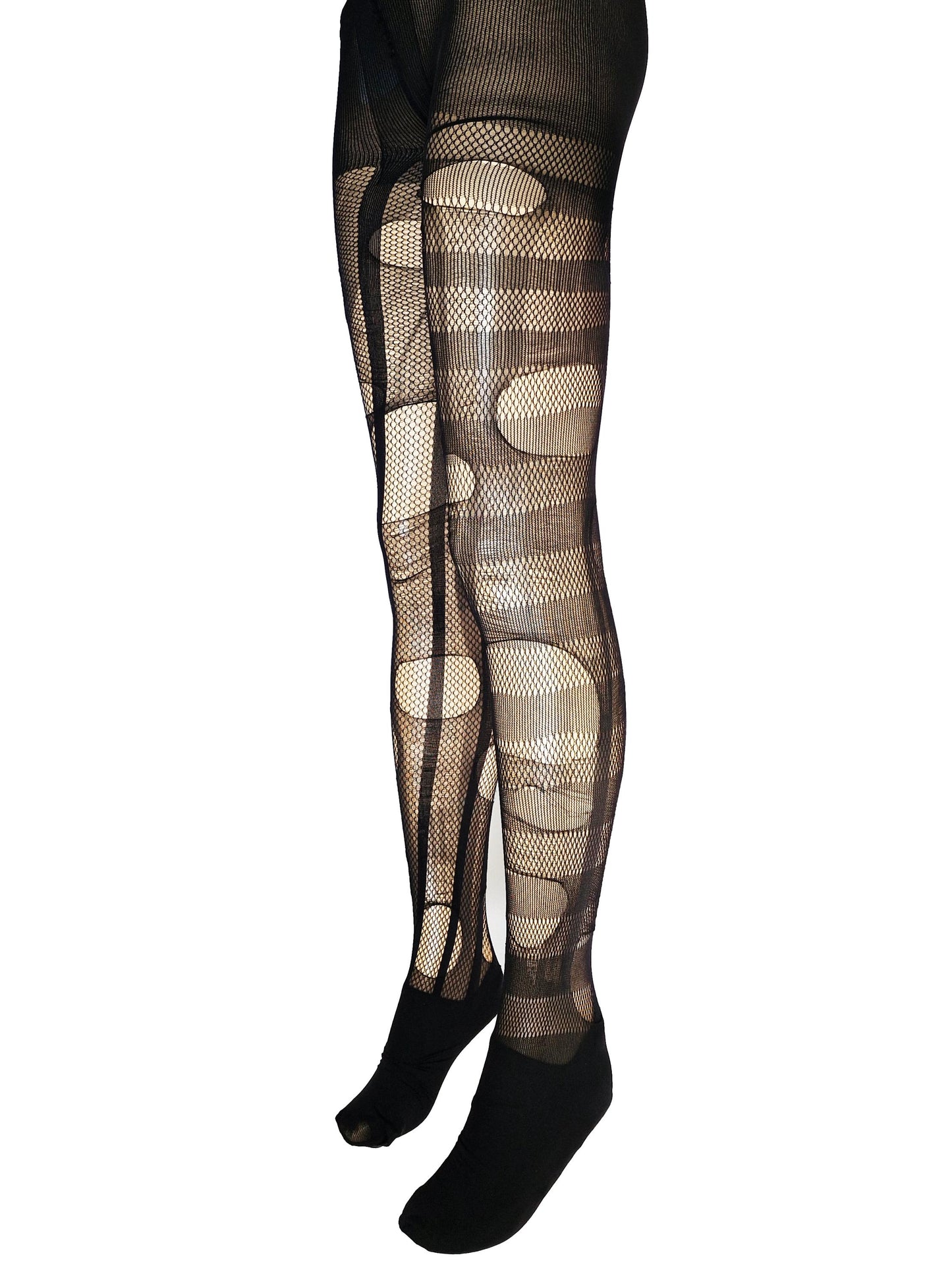 Black Striped Goth Tights Distressed Fishnet Tights Dark Romantic Leggings Alternative Gothic Punk Witchy Stockings