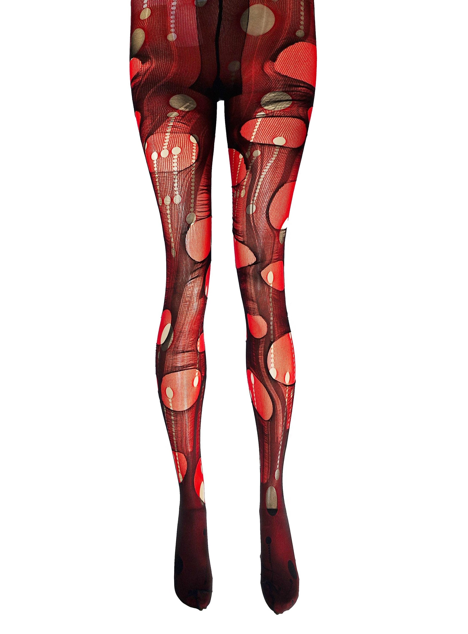 Black Ripped Tights Distressed Fishnet Tights Grunge Punk Goth Alternative Leggings Edgy Festival Stockings Dark Fashion