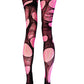 tattered & torn tights pink leopard print fishnet tights Halloween leggings rave wear funky tights sexy tights mesh tights fishnet stockings