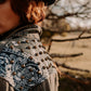 custom jean jacket goth jacket punk jacket brown denim jacket | unique jacket distressed jacket upcycled denim jacket custom denim | size M