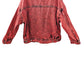 red tie dye jacket red denim jacket custom jean jacket red jeans jacket oversized jacket | upcycled jean jacket size XL