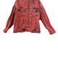 red tie dye jacket red denim jacket custom jean jacket red jeans jacket oversized jacket | upcycled jean jacket size XL
