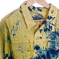 Tie Dye yellow jacket yellow denim jacket distressed jacket punk jacket upcycled jean jacket | yellow jeans jacket | size XL