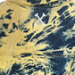 Tie Dye yellow jacket yellow denim jacket distressed jacket punk jacket upcycled jean jacket | yellow jeans jacket | size XL