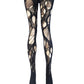 Red Lace Tights Black Ripped Fishnet Tights floral tights Gothic Witchy Leggings Dark Romantic Alternative Distressed Tights