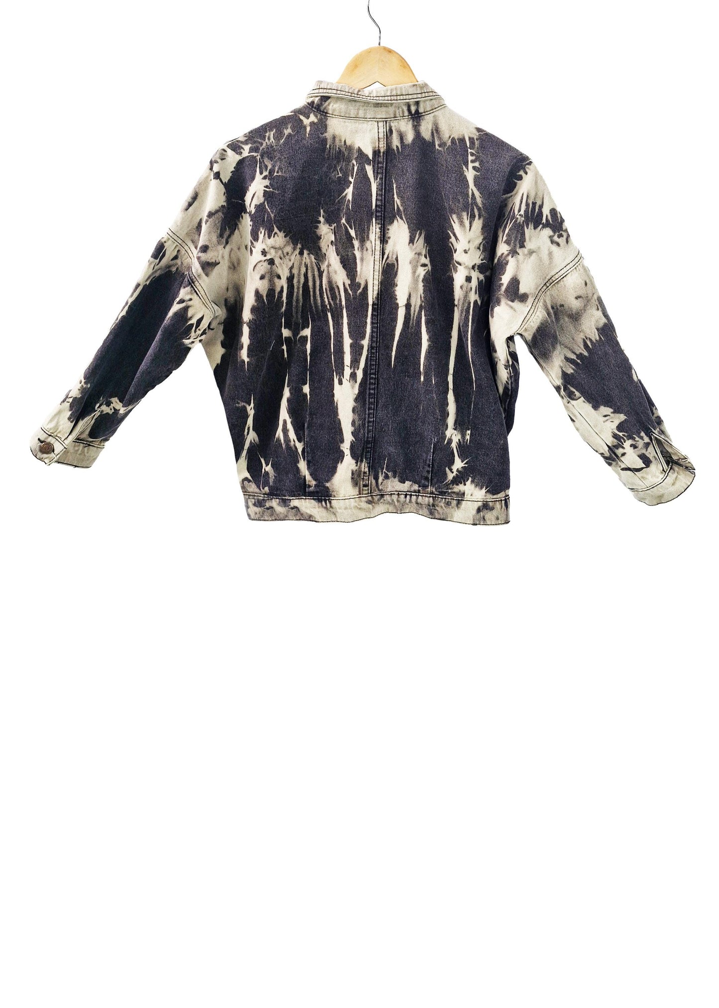 Black & white tie dye jean jacket custom jean jacket tie dye denim jacket oversized jacket | y2k jacket upcycled jean jacket size XL