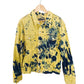 Tie Dye yellow jacket yellow denim jacket distressed jacket punk jacket upcycled jean jacket | yellow jeans jacket | size XL