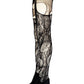 Black Lace Garter Tights Gothic Floral Fishnet Tights Dark Romantic Leggings Witchy Alternative Victorian Goth Stockings