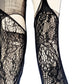 Black Lace Garter Tights Gothic Floral Fishnet Tights Dark Romantic Leggings Witchy Alternative Victorian Goth Stockings