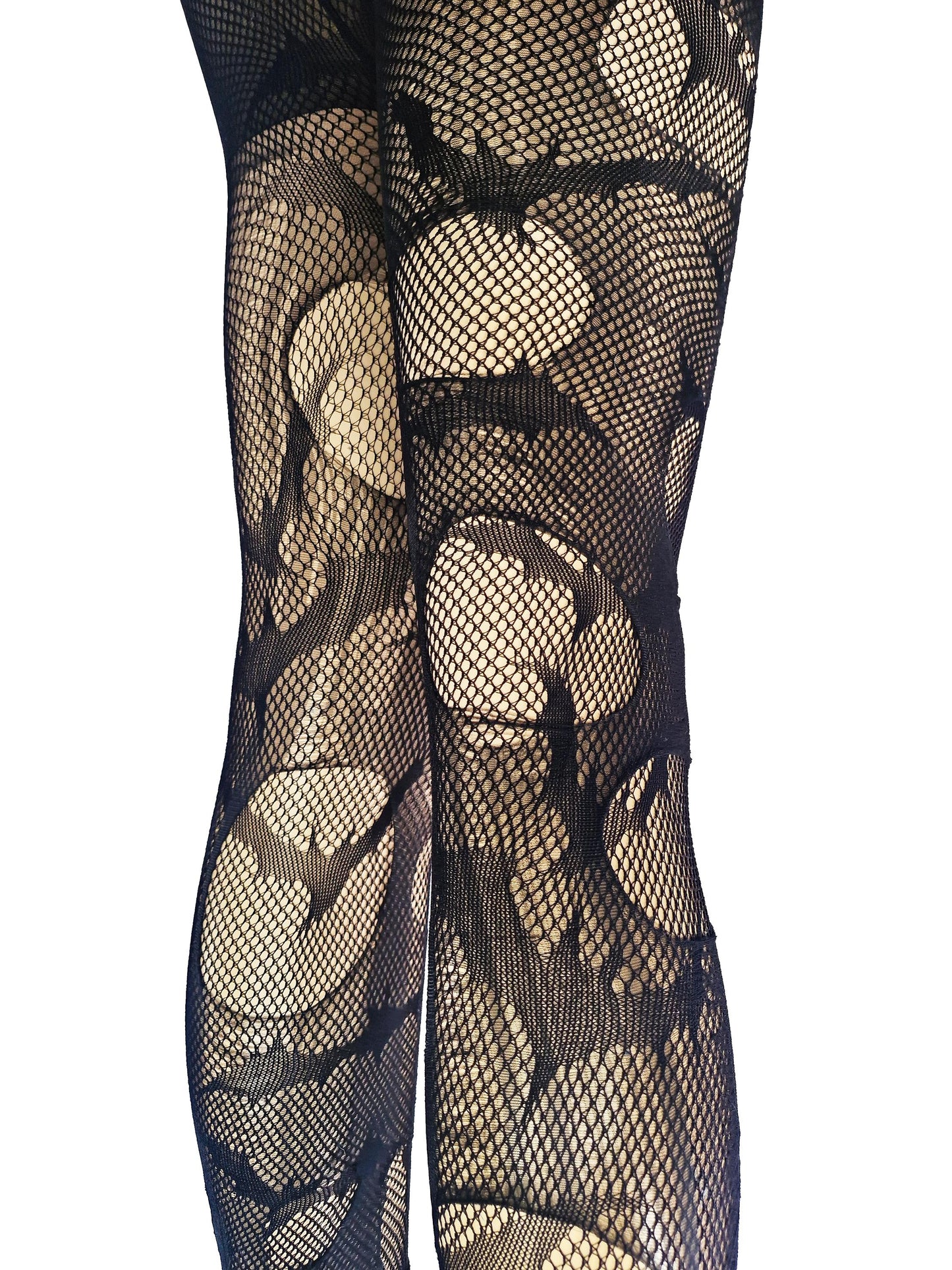 Bat print torn tights ripped tights witchy leggings | goth tights gothic tights fishnet tights fishnet stockings | distressed tights