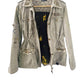 custom jean jacket goth jacket punk jacket brown denim jacket | unique jacket distressed jacket upcycled denim jacket custom denim | size M