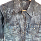 Blue jeans tie dye jean shirt vintage Tie Dye shirt Western shirt | upcycled denim shirt | jeans shirt | Upcycled clothing | Size S