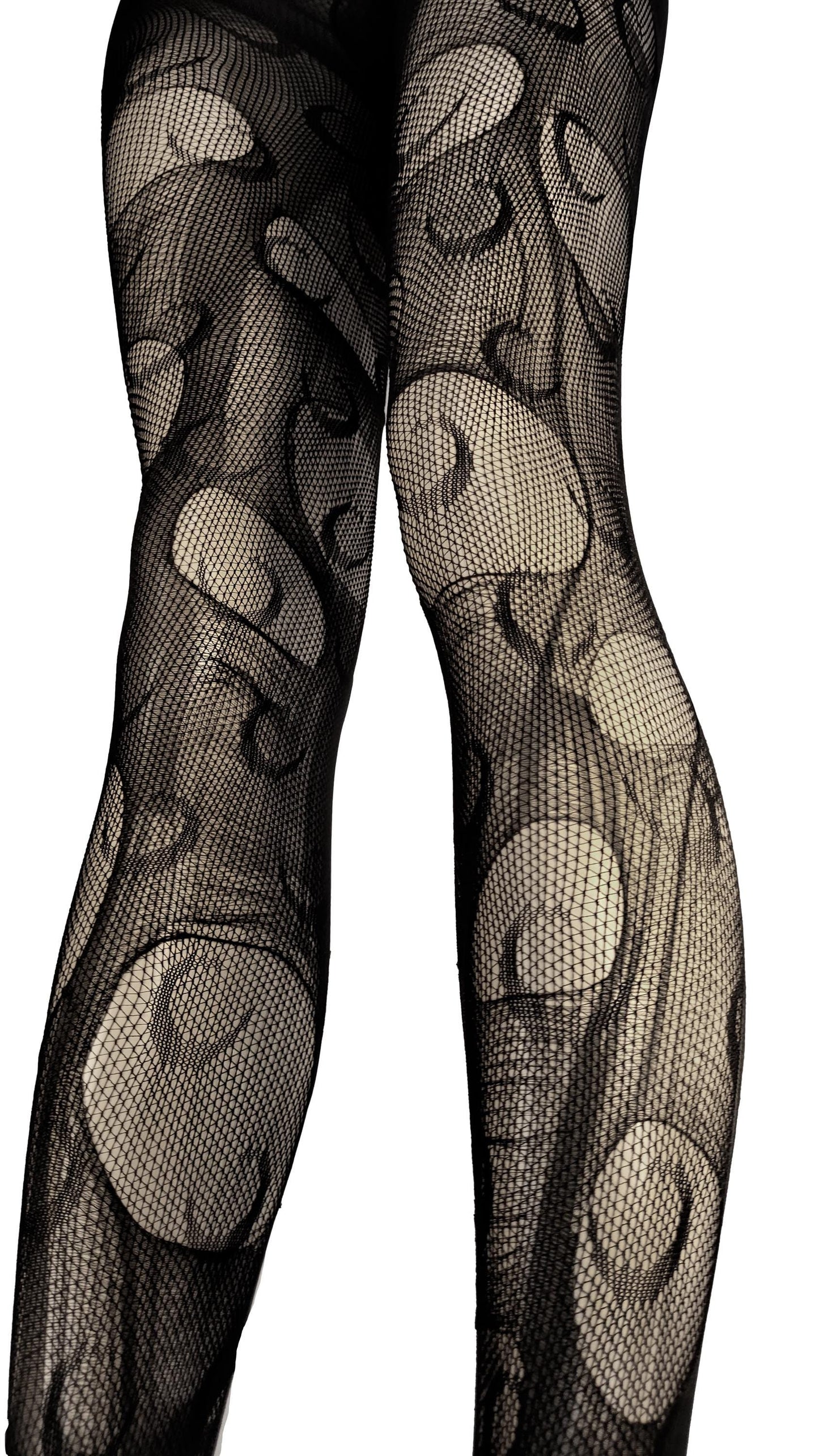 Bat print torn tights ripped tights witchy leggings | goth tights gothic tights fishnet tights fishnet stockings | distressed tights