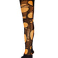 Neon Orange Distressed Fishnet Tights Festival Rave Outfit Cyber Y2K Alternative Leggings EDM Clothing Burning Man
