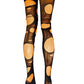 Neon Orange Distressed Fishnet Tights Festival Rave Outfit Cyber Y2K Alternative Leggings EDM Clothing Burning Man
