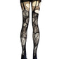 Black Lace Garter Tights Gothic Floral Fishnet Tights Dark Romantic Leggings Witchy Alternative Victorian Goth Stockings