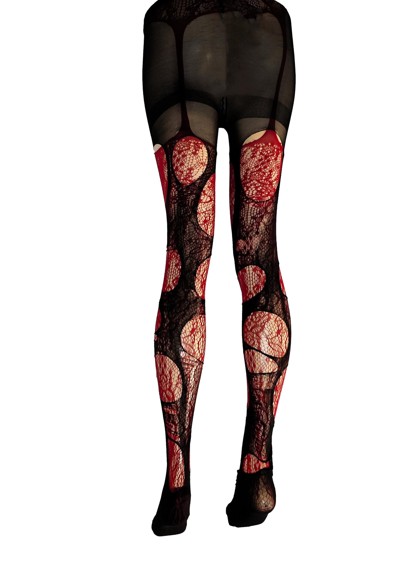 Brown Lace Garter Tights Fairycore Fishnet Tights Earth Witch Festival Leggings Dark Boho Woodland Goth Alternative Fashion