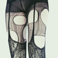 Black Lace Garter Tights Gothic Floral Fishnet Tights Dark Romantic Leggings Witchy Alternative Victorian Goth Stockings