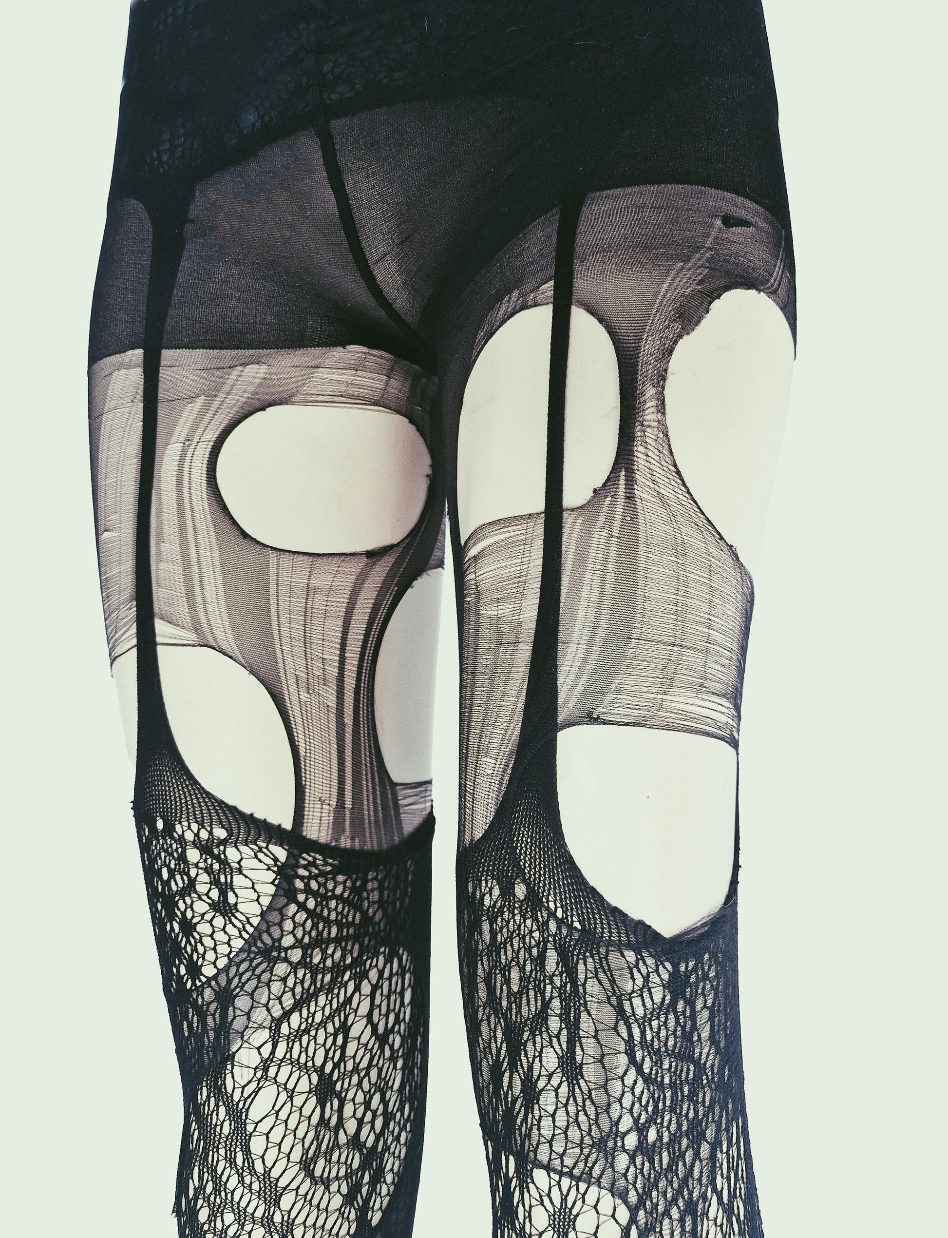 Black Lace Garter Tights Gothic Floral Fishnet Tights Dark Romantic Leggings Witchy Alternative Victorian Goth Stockings
