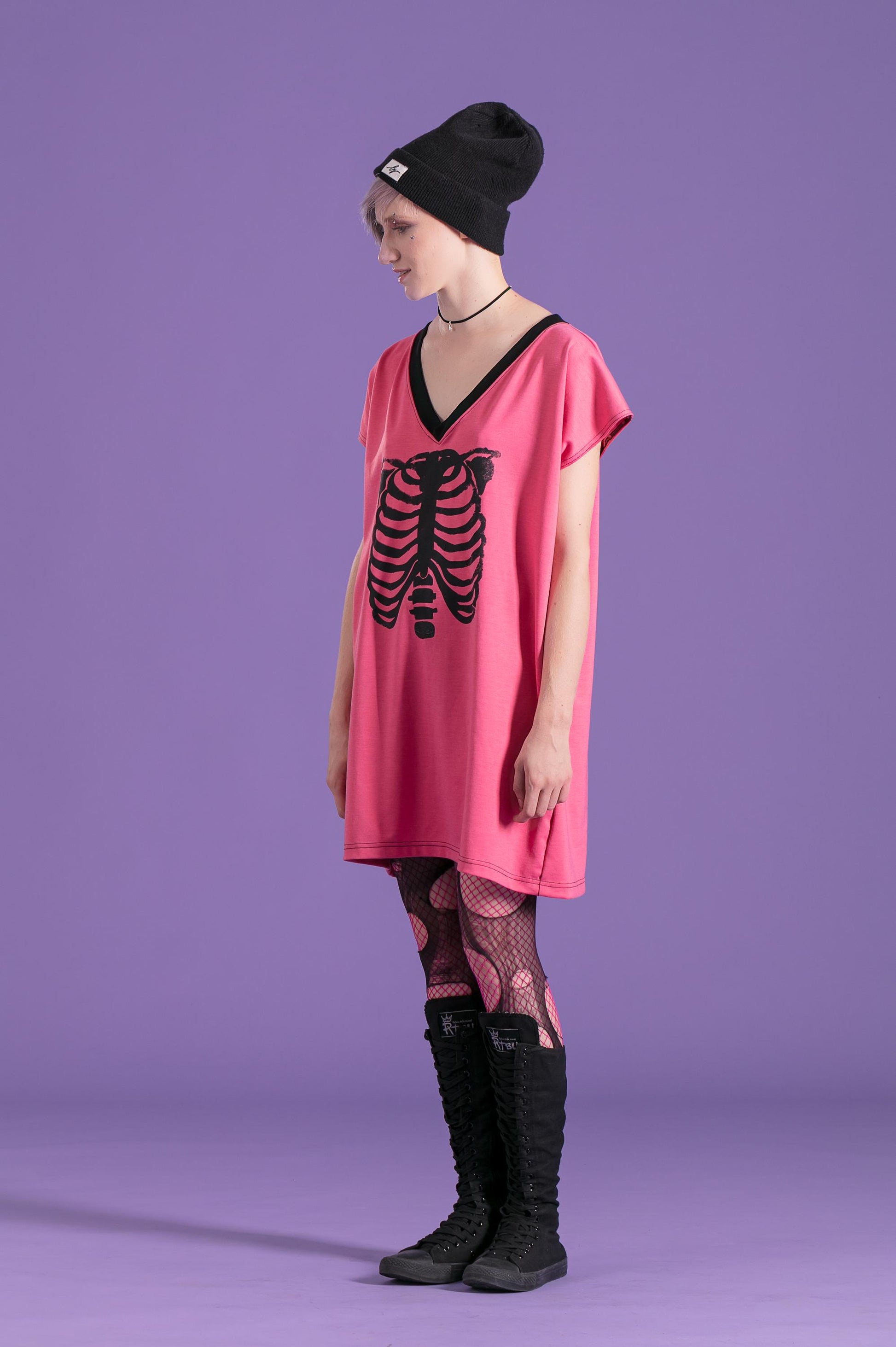 Accessorize Agoraphobix fishnet tights pink double layered tattered & torn tights fishnet leggings