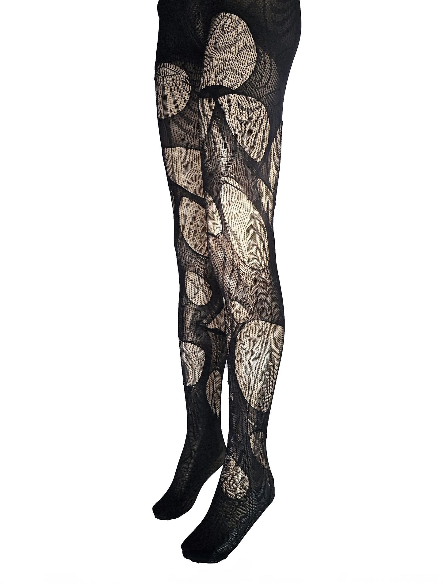 Black Tribal Fishnet Tights Sacred Geometry Witch Leggings Festival Fairycore Dark Bohemian Alternative Fashion