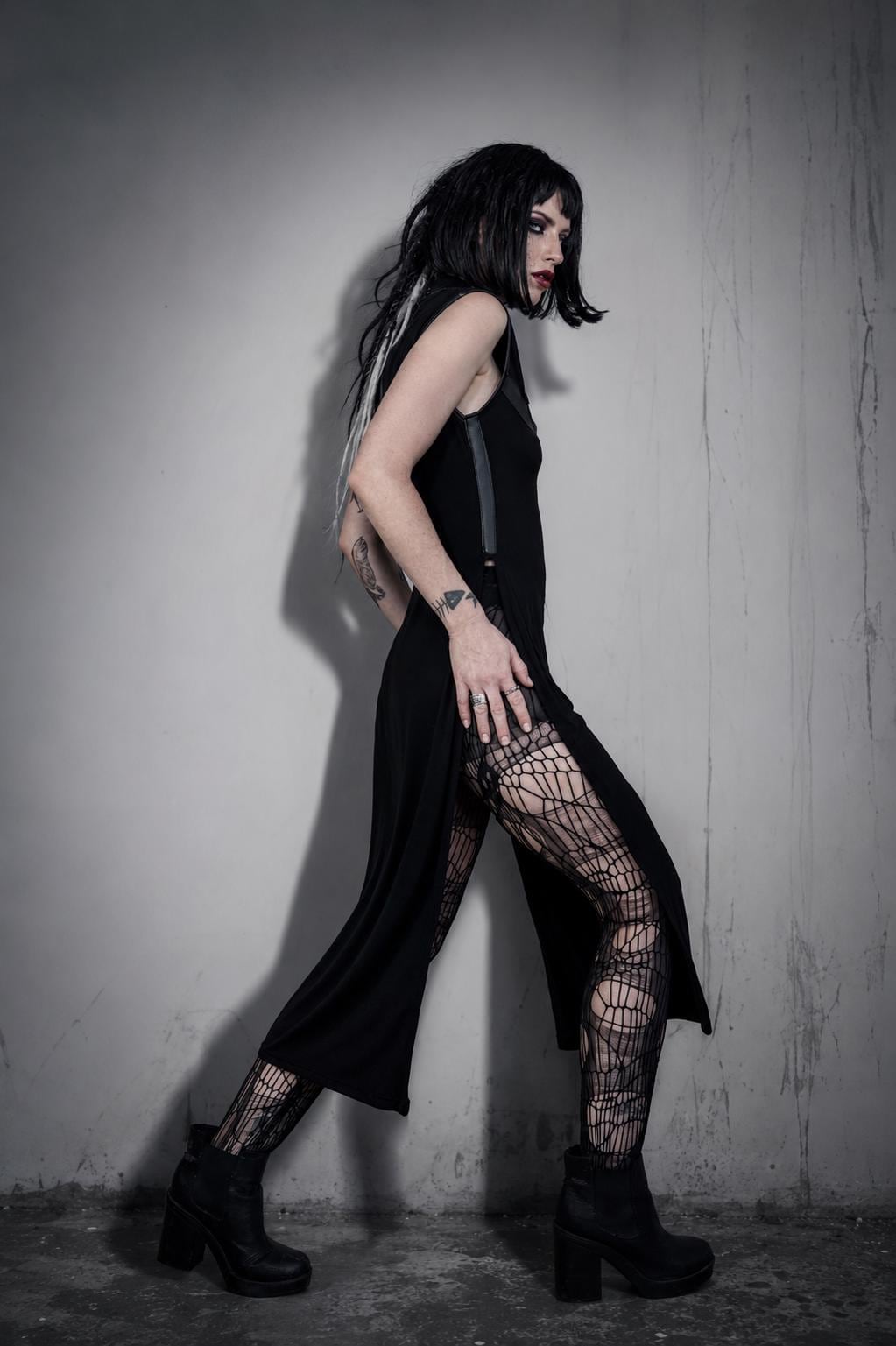 Skull Fishnet Tights Distressed Goth Tights Punk Rock Fishnets Alternative Festival Leggings Grunge Dark Fashion