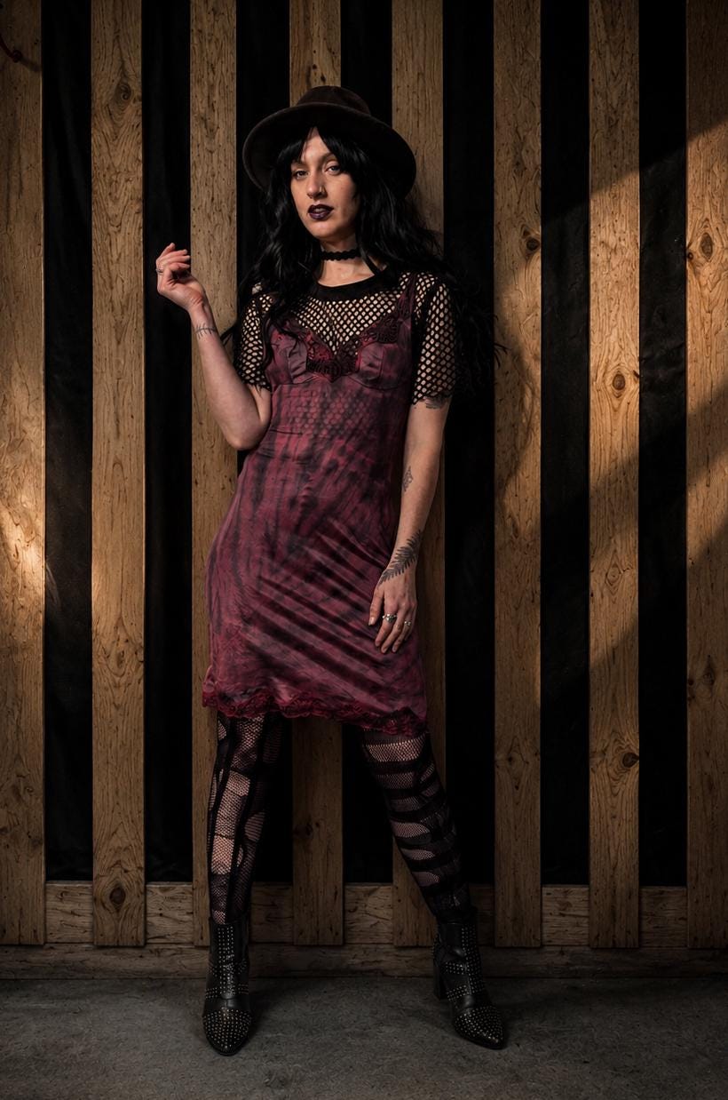 Black Striped Goth Tights Distressed Fishnet Tights Dark Romantic Leggings Alternative Gothic Punk Witchy Stockings