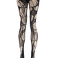 Black Lace Tights Torn Fishnet Tights Floral tights Romantic Goth Leggings Witchy Alternative Distressed Dark Feminine Stockings