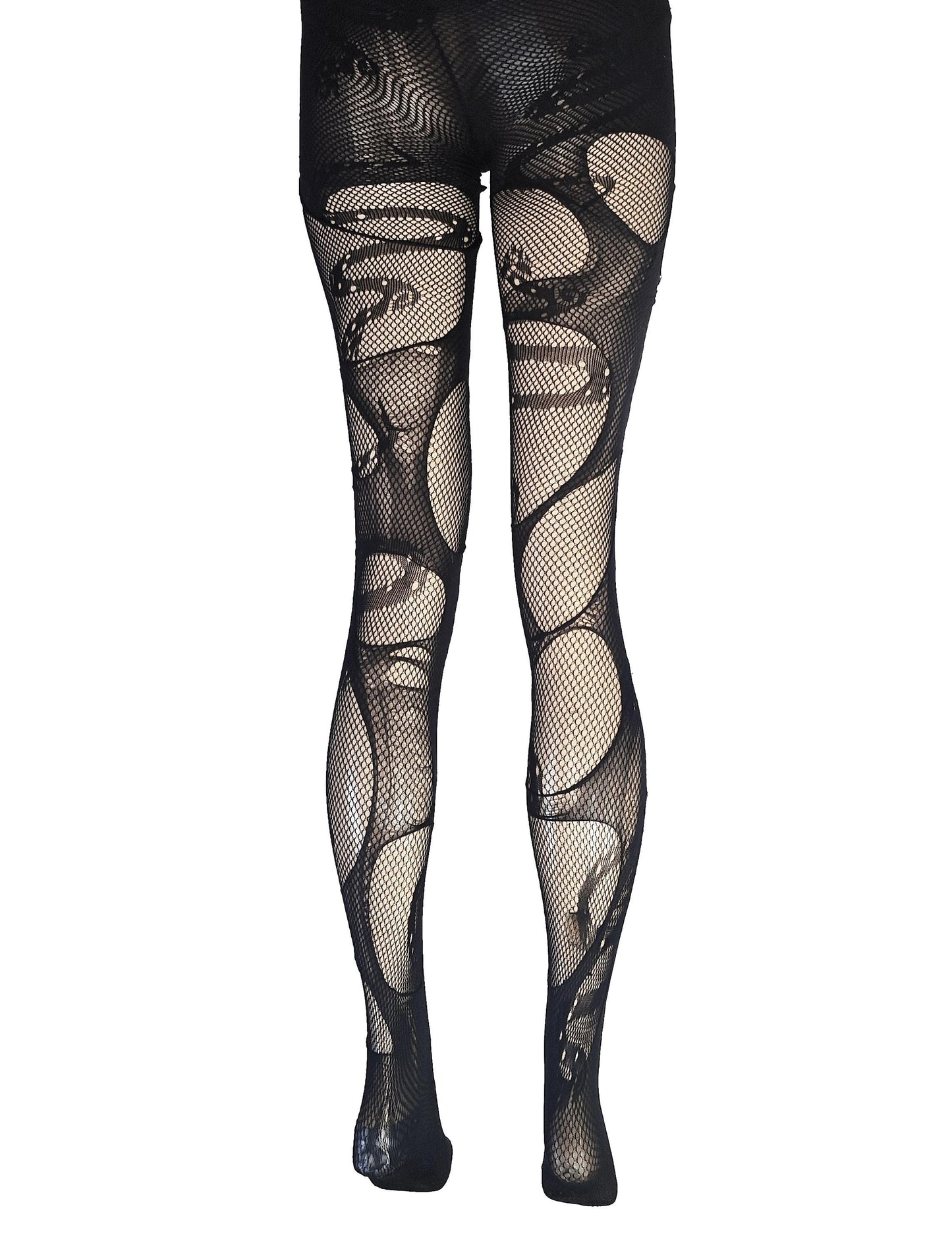 Black Snake Fishnet Tights Serpent Witch Leggings Gothic Occult Tights Dark Alternative Festival Fashion
