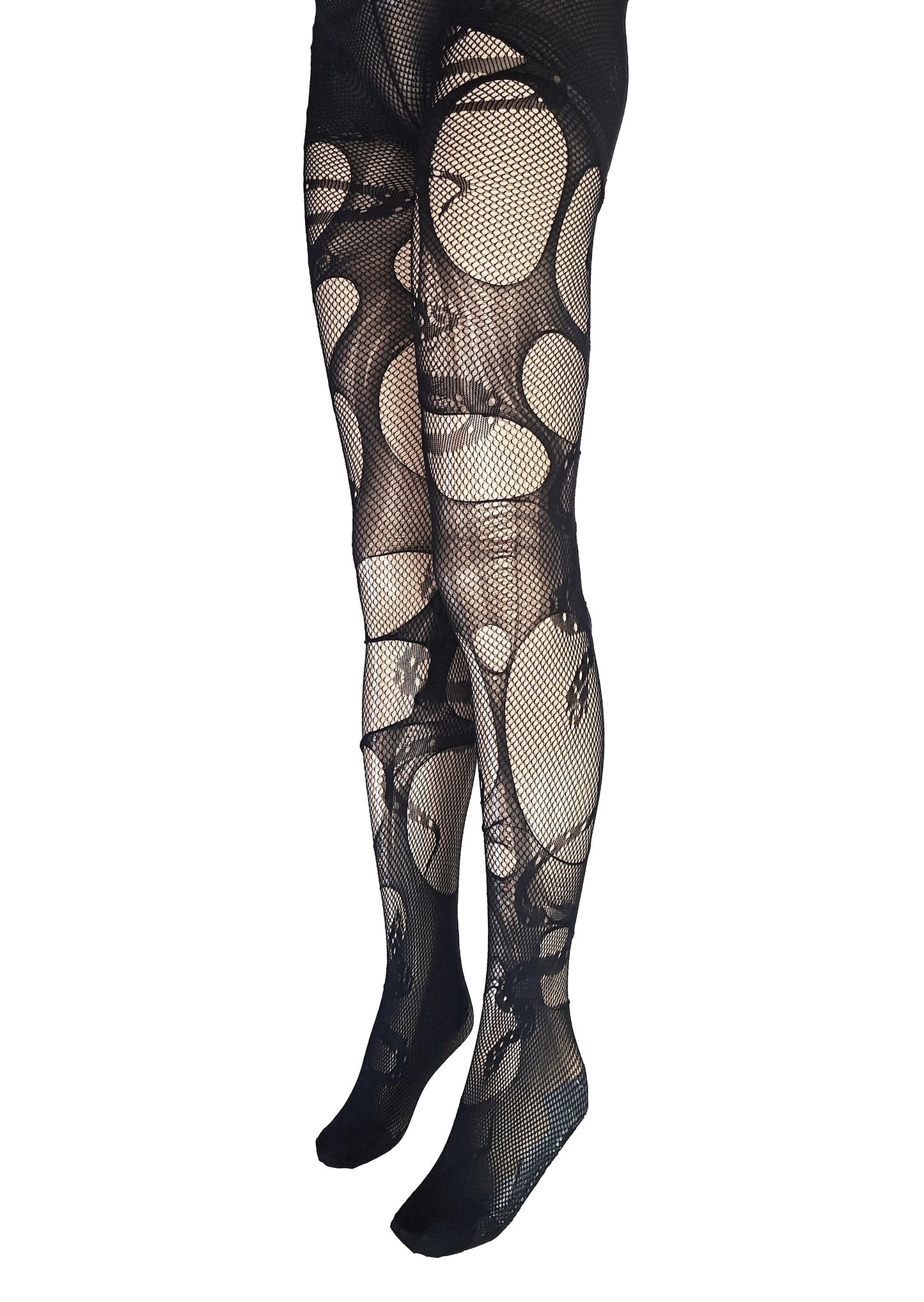 Black Snake Fishnet Tights Serpent Witch Leggings Gothic Occult Tights Dark Alternative Festival Fashion