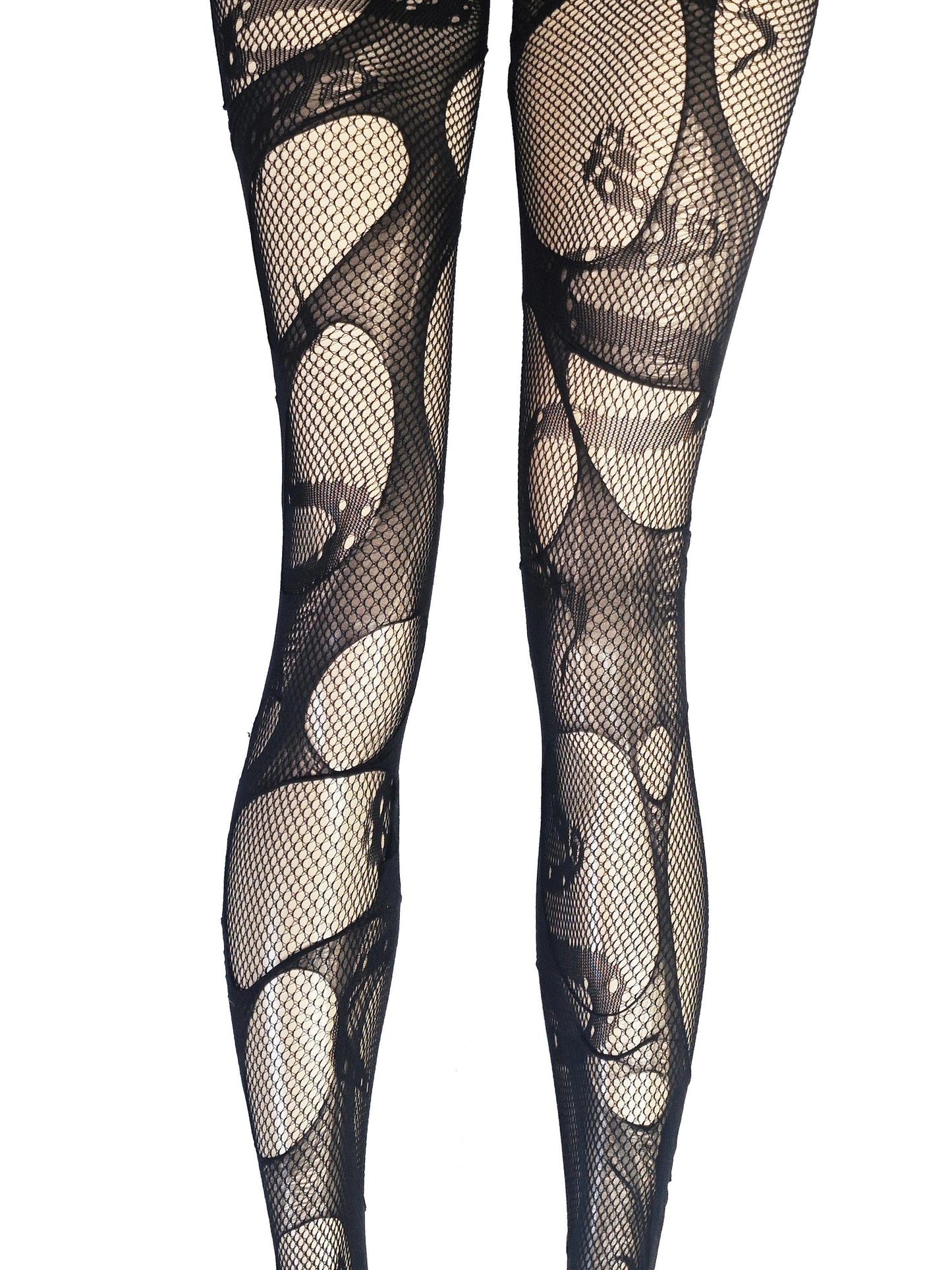 Black Snake Fishnet Tights Serpent Witch Leggings Gothic Occult Tights Dark Alternative Festival Fashion