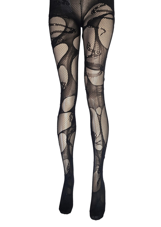 Black snake fishnet tights by Agoraphobix