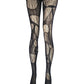 Black Tribal Fishnet Tights Sacred Geometry Witch Leggings Festival Fairycore Dark Bohemian Alternative Fashion