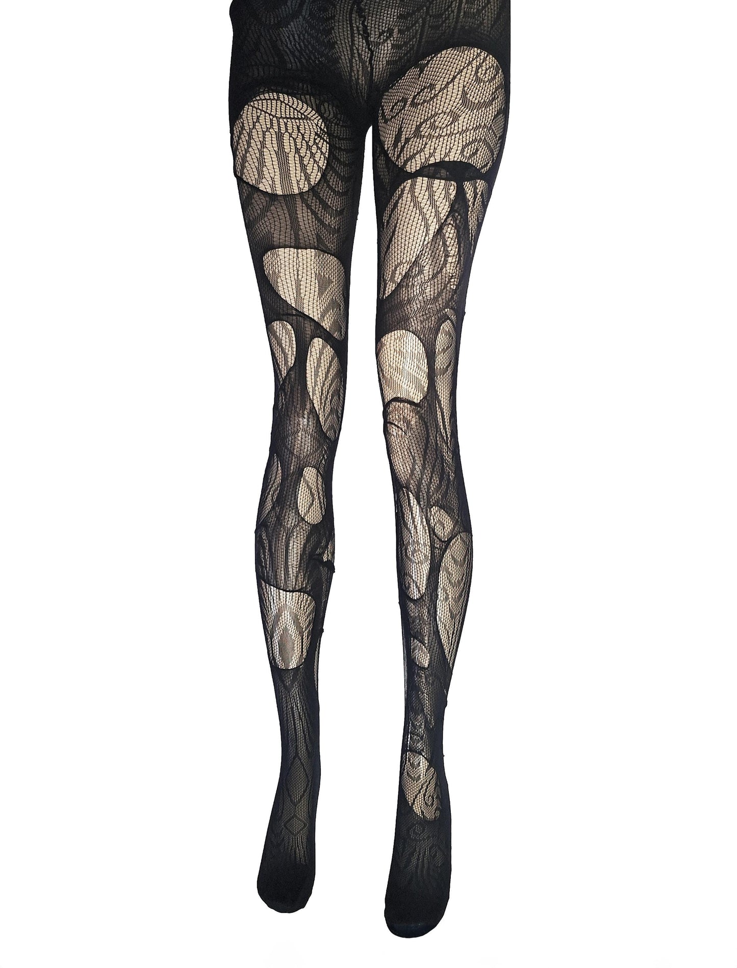 Black Tribal Fishnet Tights Sacred Geometry Witch Leggings Festival Fairycore Dark Bohemian Alternative Fashion