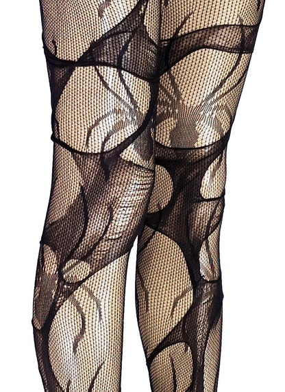 Spiderweb Tights Black Ripped Fishnet Tights Witchy Goth Leggings Gothic Rock Alternative Distressed Stockings