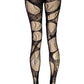 Spiderweb Tights Black Ripped Fishnet Tights Witchy Goth Leggings Gothic Rock Alternative Distressed Stockings