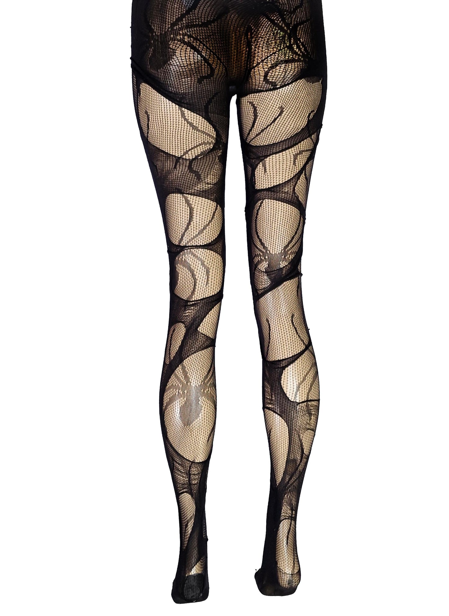 Spiderweb Tights Black Ripped Fishnet Tights Witchy Goth Leggings Gothic Rock Alternative Distressed Stockings