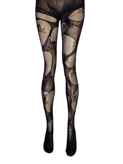 Skull Fishnet Tights Distressed Goth Tights Punk Rock Fishnets Alternative Festival Leggings Grunge Dark Fashion