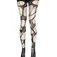Brown black lace tights torn tights floral lace fishnet tights Halloween tights patterned tights goth tights fishnet stockings gothic tights
