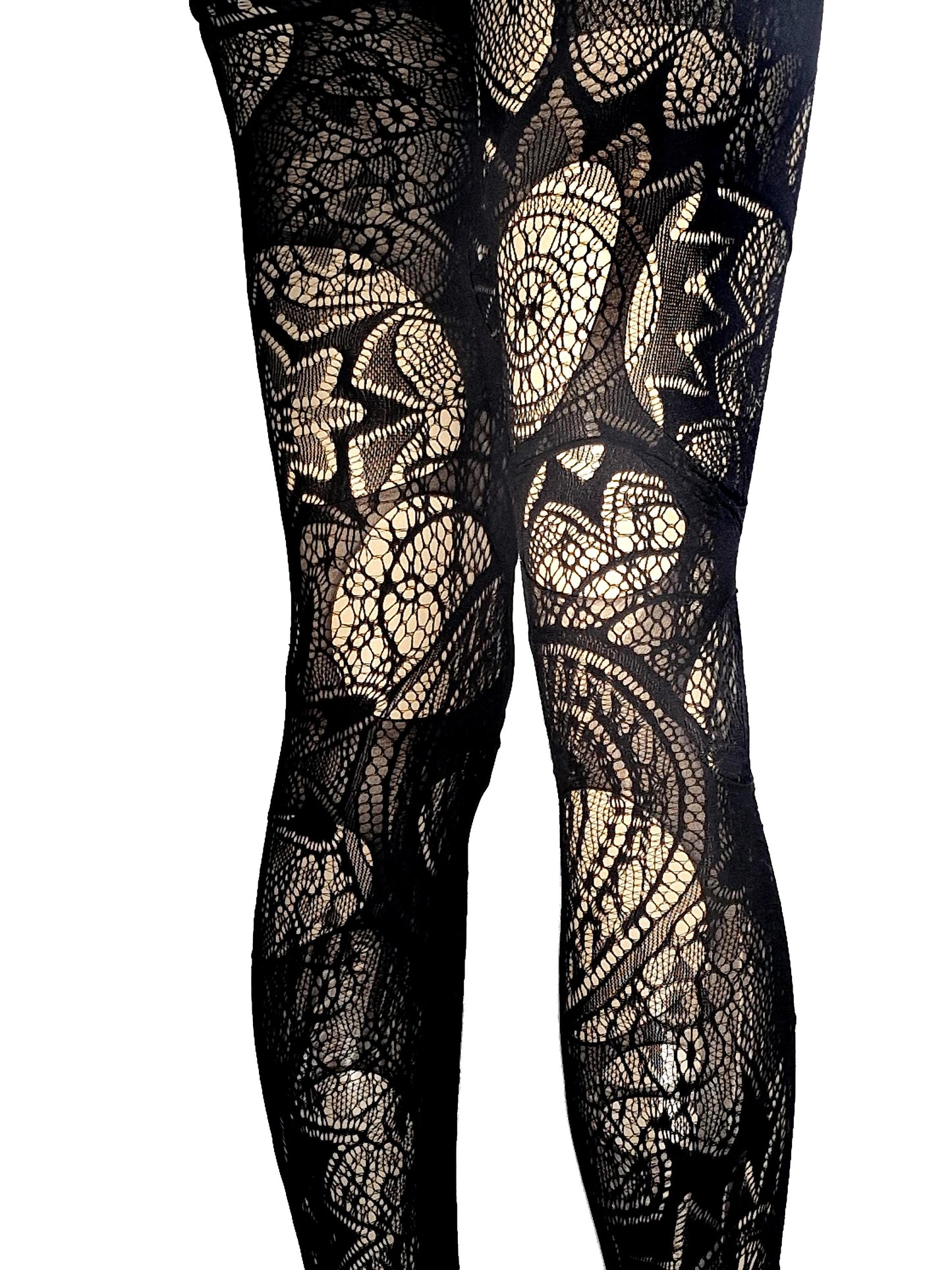 Mandala Fishnet Tights Witchy Lace Leggings Sacred Geometry Festival Tights Dark Boho Goth Alternative Clothing