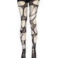 White Lace Tights Black Ripped Fishnet Tights Romantic Goth Leggings Gothic Bridal Witchy Distressed Stockings