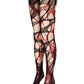 Red Lace Tights Black Ripped Fishnet Tights floral tights Gothic Witchy Leggings Dark Romantic Alternative Distressed Tights
