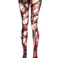 Red Lace Tights Black Ripped Fishnet Tights floral tights Gothic Witchy Leggings Dark Romantic Alternative Distressed Tights