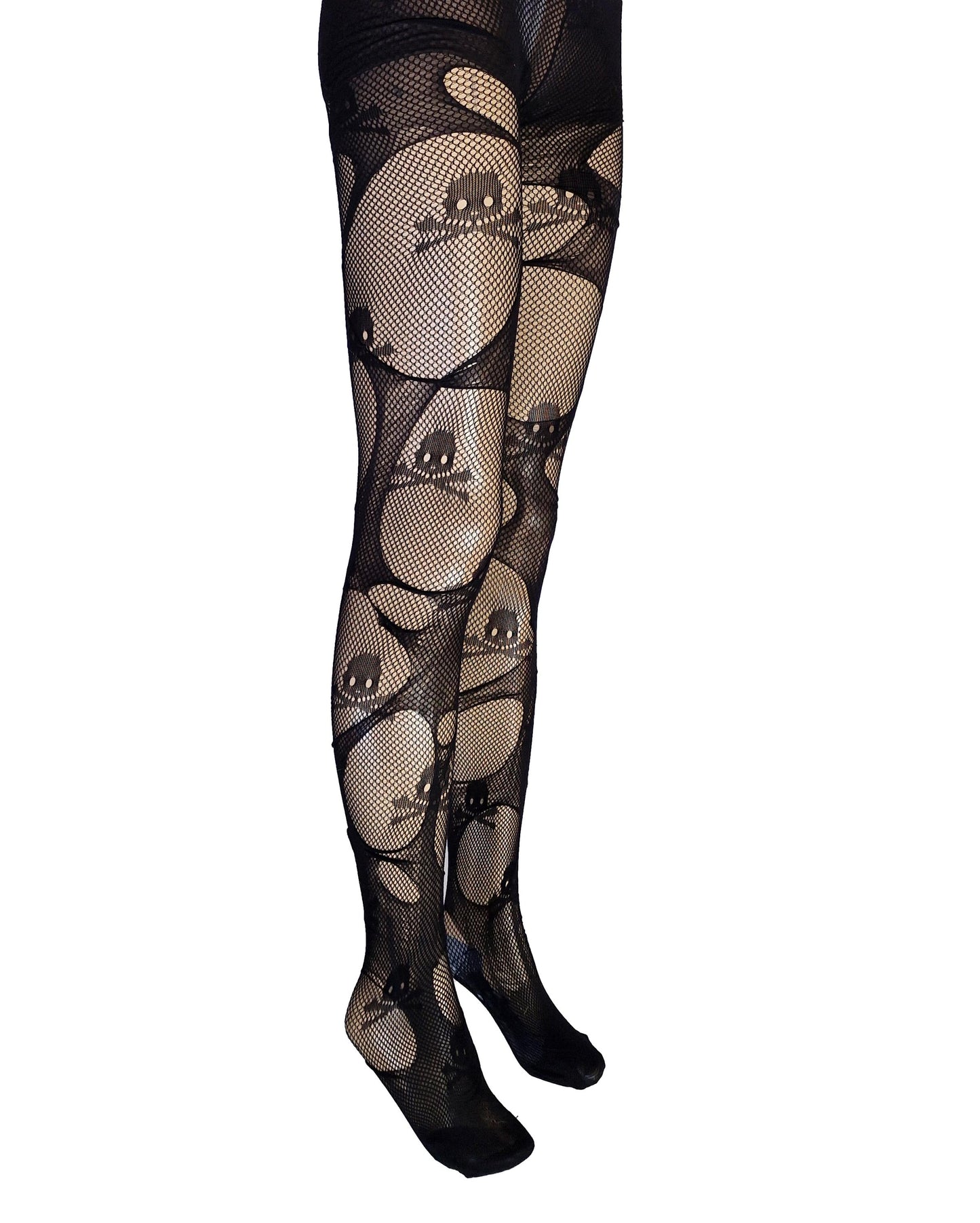 Skull Fishnet Tights Distressed Goth Tights Punk Rock Fishnets Alternative Festival Leggings Grunge Dark Fashion